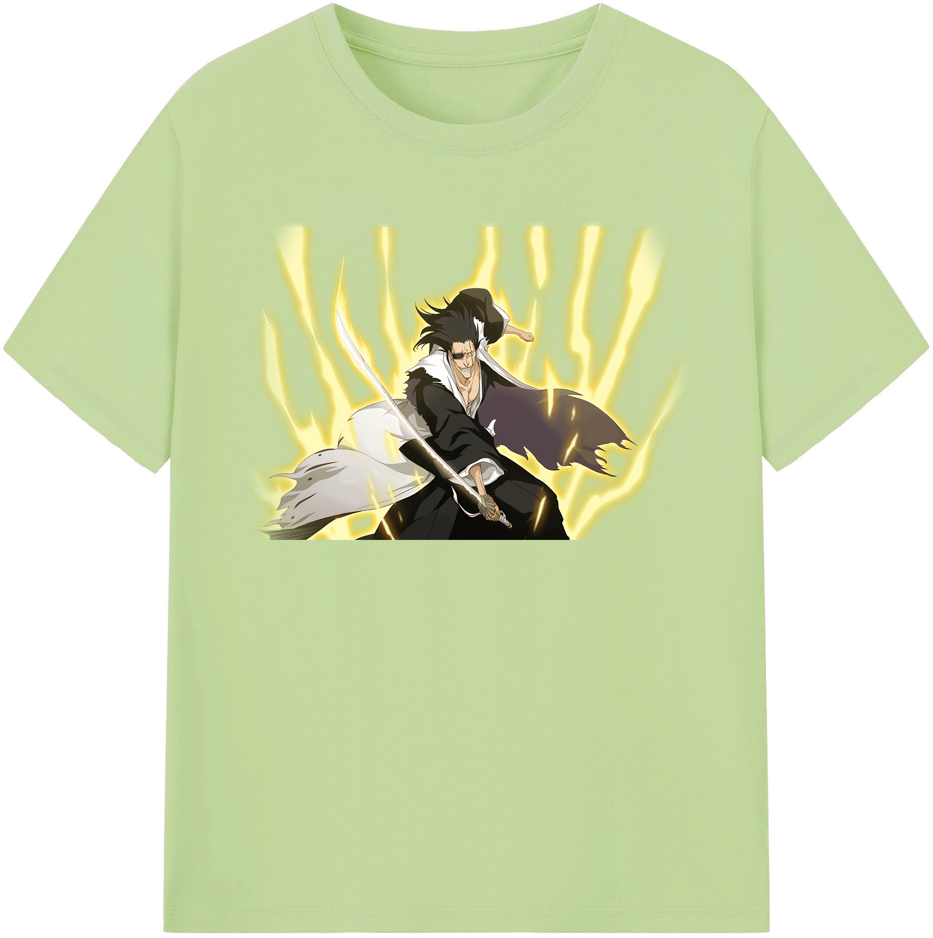 （画像用） ブリーチ ざらき けんぱち BLEACH Zaraki Kenpachi 綿100％半袖Tシャツ（フロントプリント）